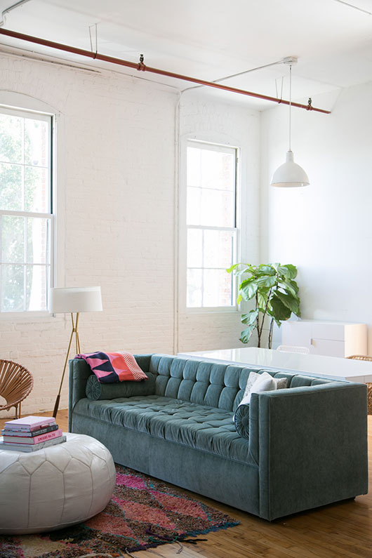 Woonkamer inrichting van een open loft