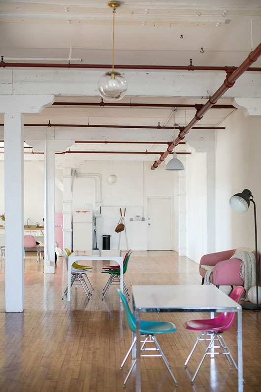 Woonkamer inrichting van een open loft