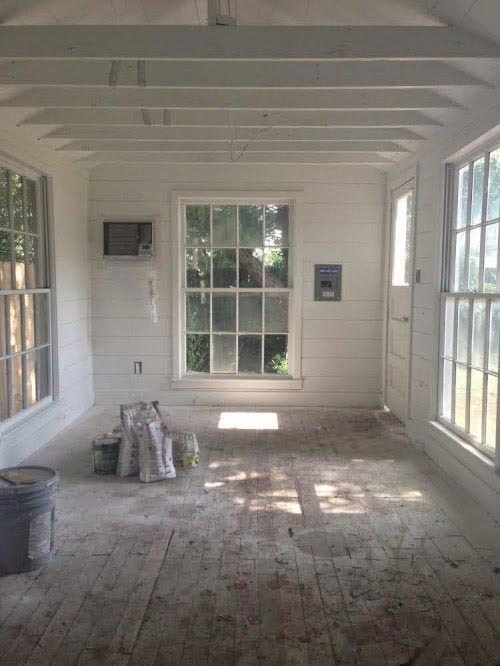 Woonkamer renovatie in oude schuur