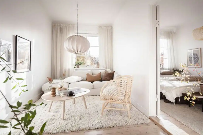 Dit klein maar super fijn appartement past helemaal bij de nieuwste woontrends van 2023, met mooie natuurlijke kleuren en materialen