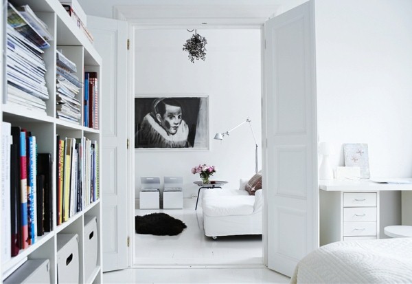 Zwart wit schilderij in woonkamer